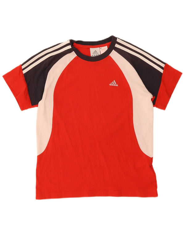 Adidas T-Shirt für Jungen, 13–14 Jahre, rot, Colourblock-Baumwolle