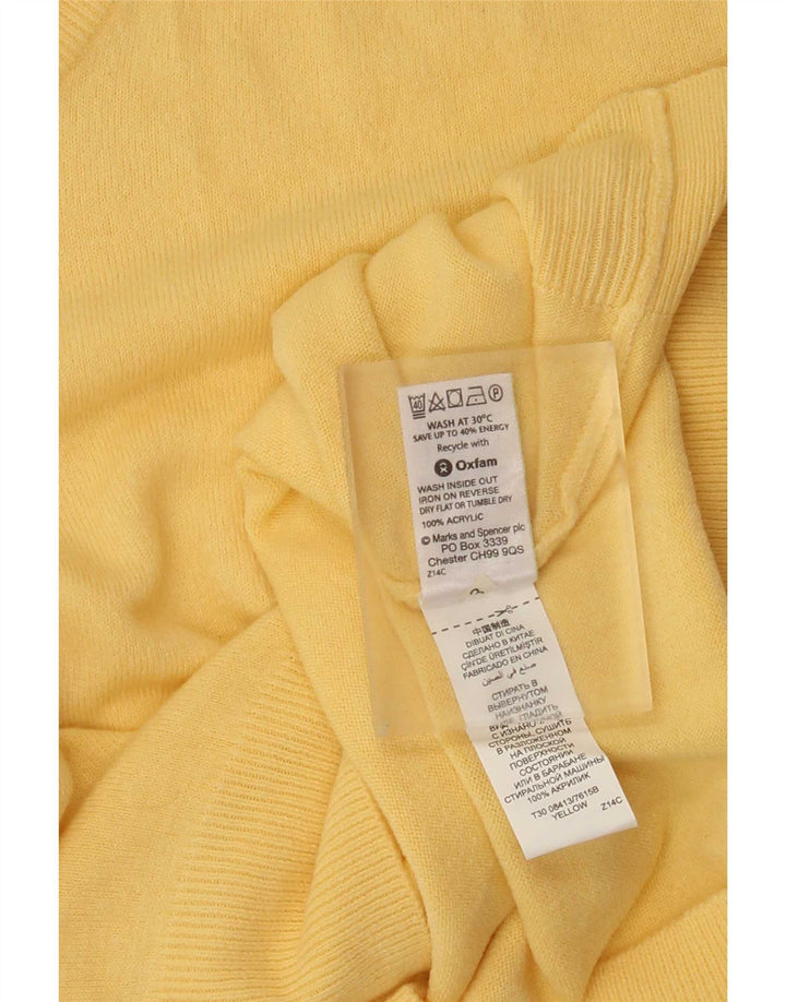 Marks & Spencer Herren-Pullover mit V-Ausschnitt, mittelgelbes Acryl