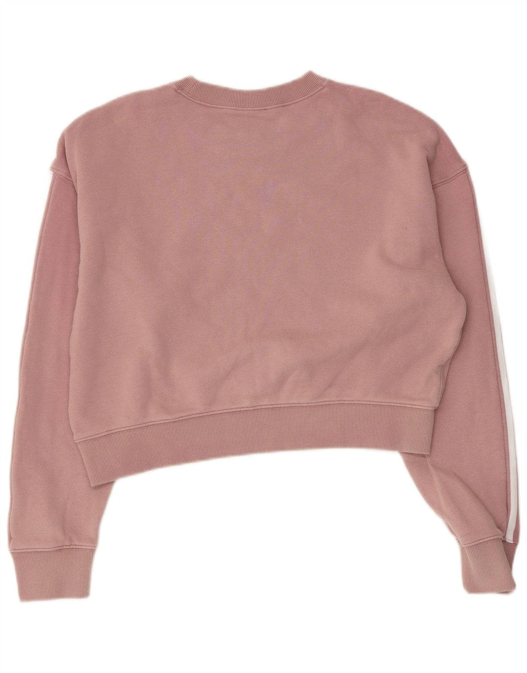 ADIDAS Damen Crop Oversized Sweatshirt Pullover UK 10 Small Rosa Baumwolle