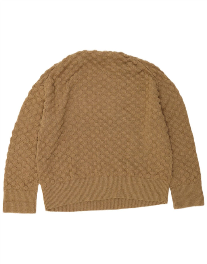 Cos Herren-Pullover mit Rundhalsausschnitt, mittelbeige Wolle