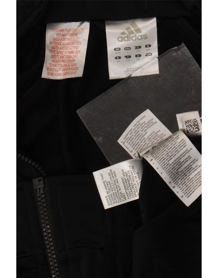 ADIDAS Jungen-Trainingsanzug-Top-Jacke, 13–14 Jahre, schwarzes Polyester