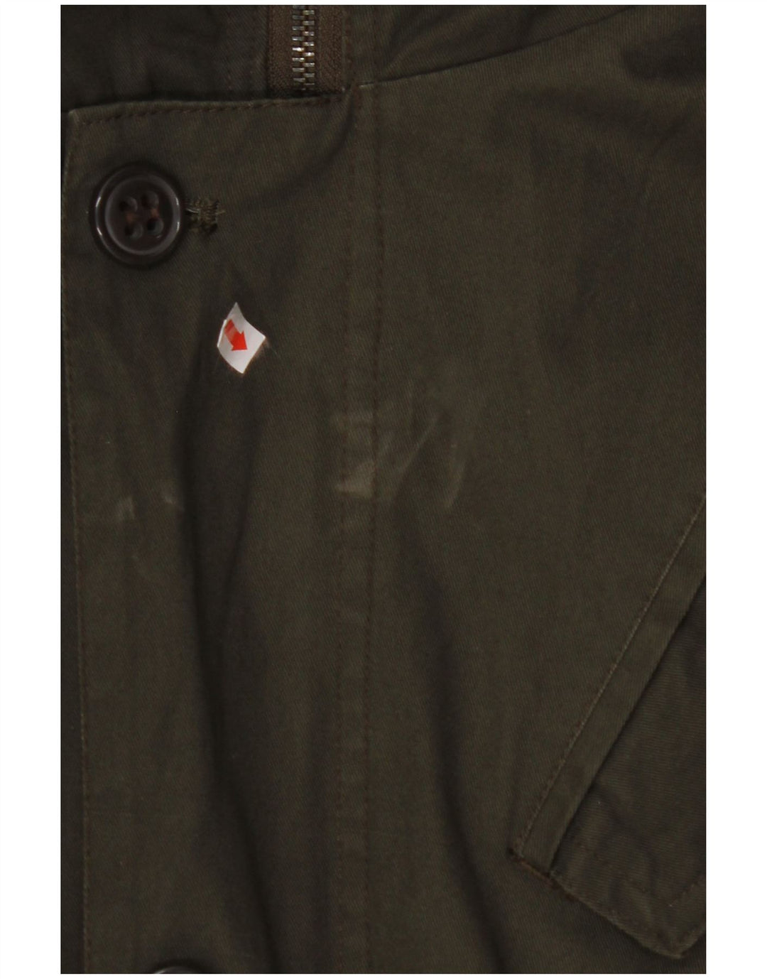 VINTAGE Herren-Parkajacke mit Kapuze, UK 40, große Khaki-Baumwolle