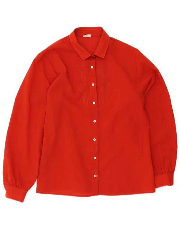 Primavera Firenze Damen-Hemdbluse in Übergröße, Größe S, Rot, Polyester