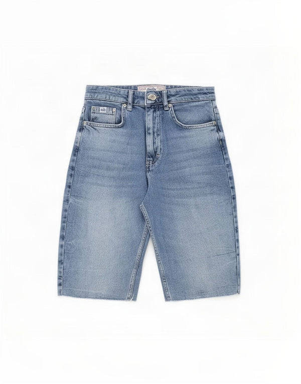 Superdry Damen Jeansshorts W28 mittelblaue Baumwolle