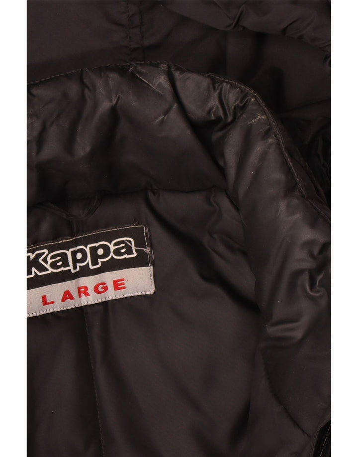 Kappa Herren-Jacke mit Kapuze, gepolstert, UK 40, Größe L, Schwarz, Polyamid
