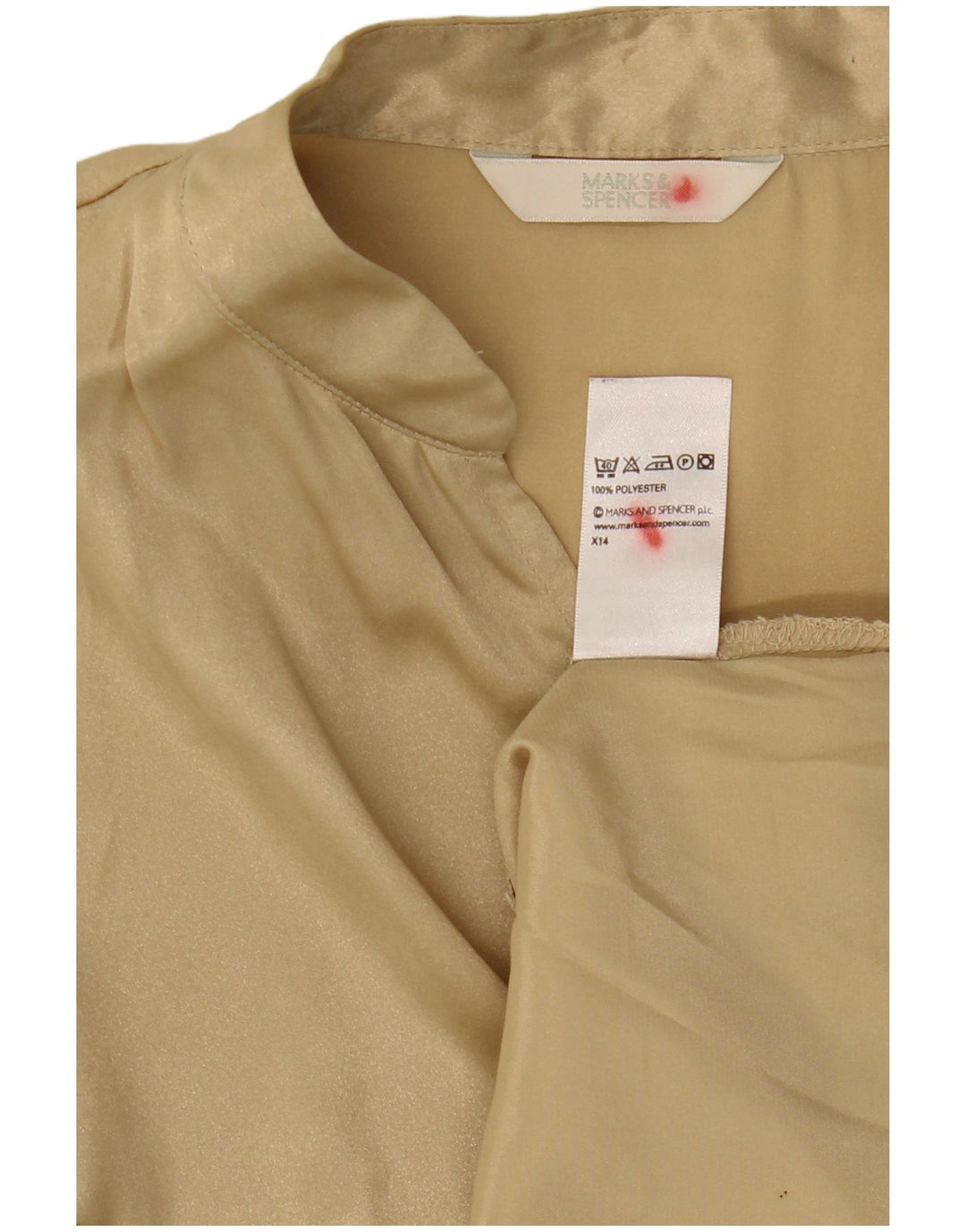 Marks & Spencer Damen ärmelloses Blusenoberteil UK 10 Small Gold Polyester