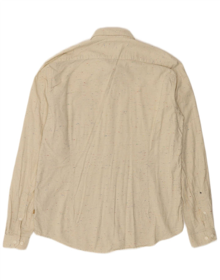 Barbour Herren-Hemd, groß, beige gesprenkelte Baumwolle