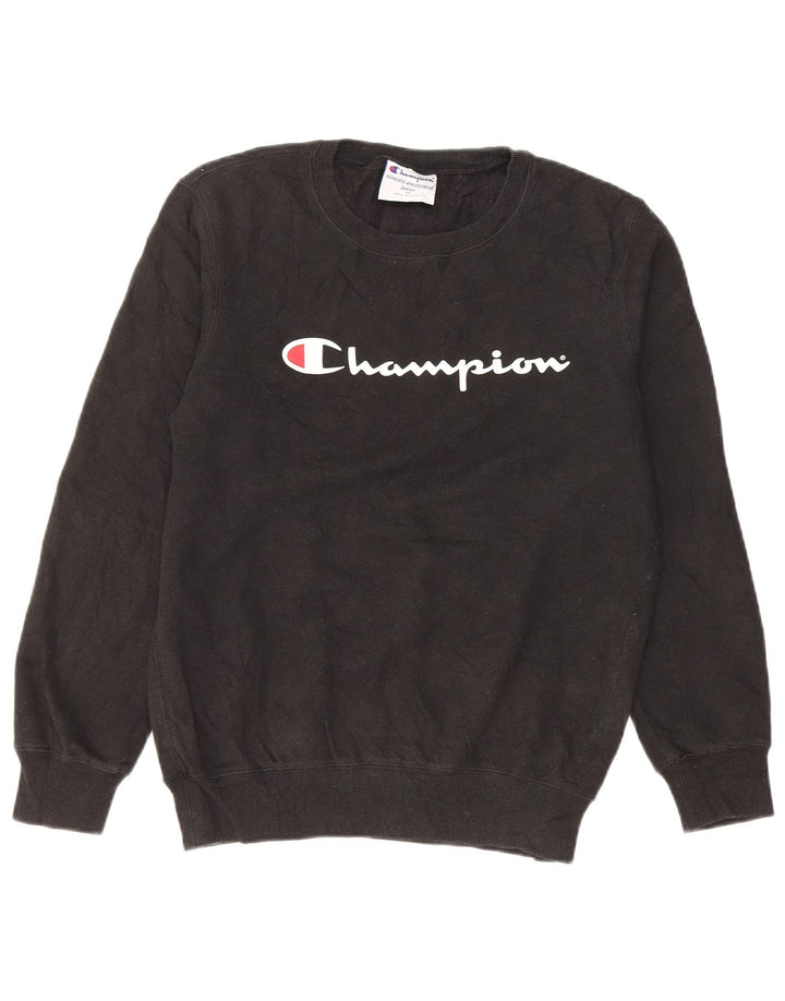 Champion Sweatshirt mit Grafik für Jungen, 11–12 Jahre, schwarze Baumwolle