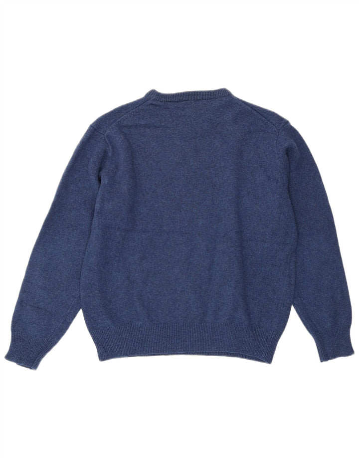 GANT Jungen-Pullover mit Rundhalsausschnitt, 12–13 Jahre, groß, blaue Lammwolle