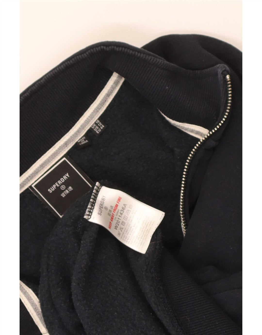 Superdry Damen Übergroßer Crop-Sweatshirt-Pullover UK 16 Large Marineblau