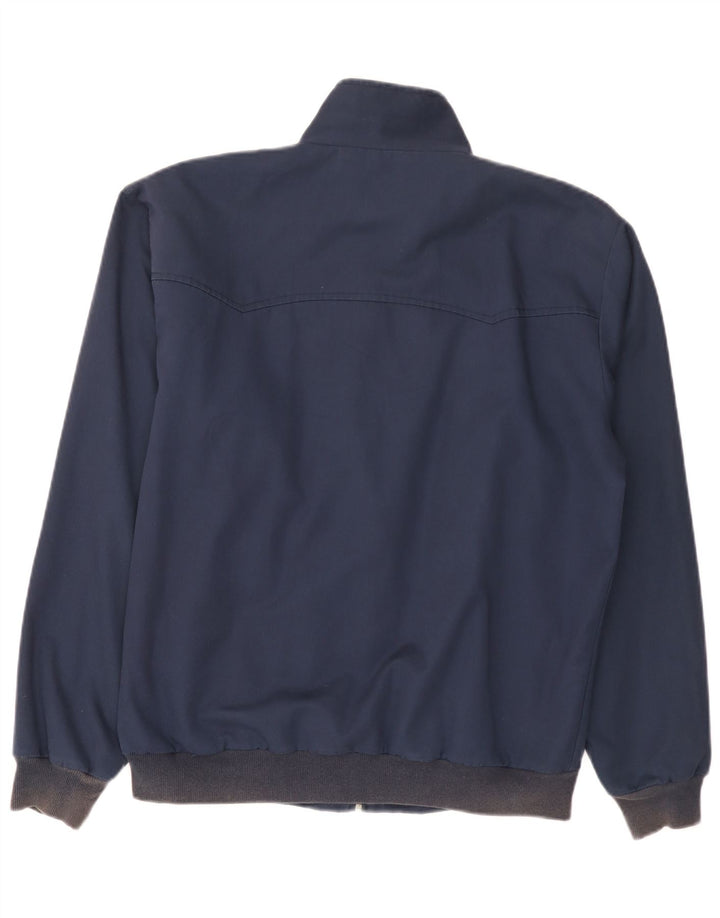 Three Stroke Herren Bomberjacke UK 40 Große marineblaue Baumwolle