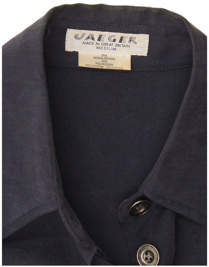 Jaeger Damen Mantel UK 14 Mittel Marineblau Modal