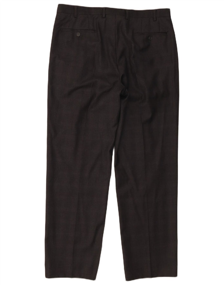 Marks & Spencer Herren-Anzughose, gerade, W36, L31, grau kariert, Schurwolle