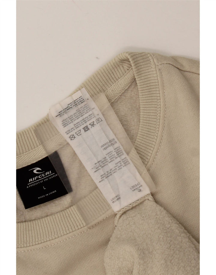 Rip Curl Herren Sweatshirt Pullover Large Beige Baumwolle