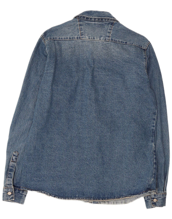 VINTAGE Herren-Jeanshemd im Used-Look, große blaue Baumwolle