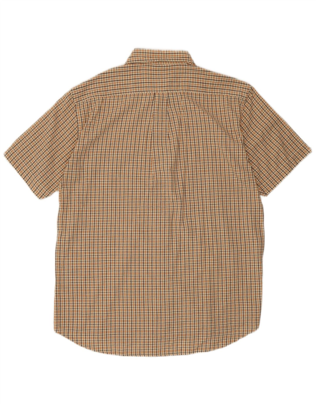 Kappa Herren-Kurzarmhemd, groß, beige, kariert, Baumwolle