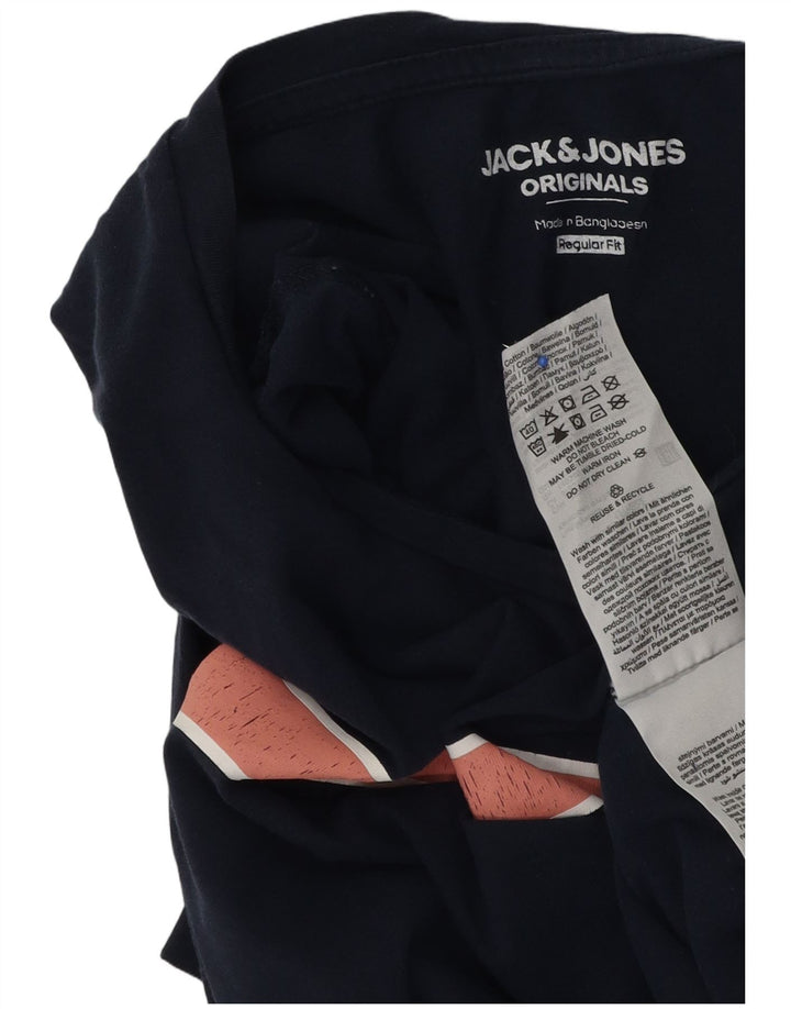 Jack & Jones Herren-T-Shirt mit Grafik, mittelgroß, Marineblau, Farbblock
