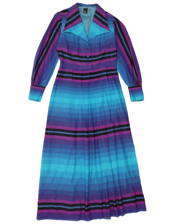 Barbara Damen-Maxikleid mit langen Ärmeln, Gr. 40, klein, mehrfarbig, gestreift