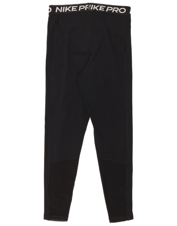 Nike Damen Crop Leggings UK 12 Mittelschwarzes Polyester