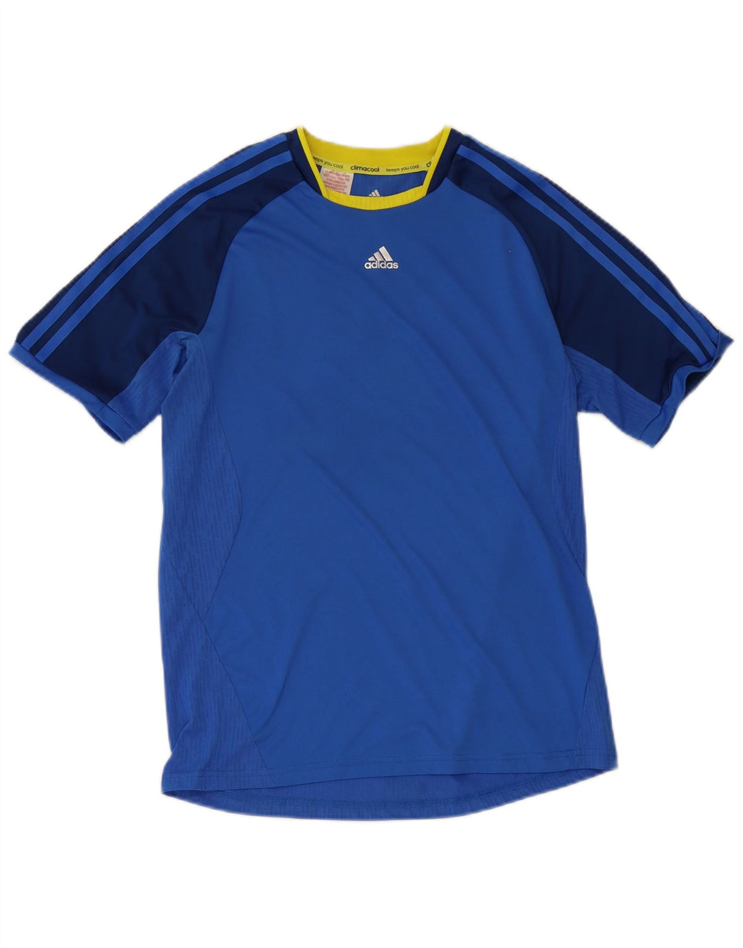 Adidas Climacool T-Shirt für Jungen, 15–16 Jahre, blaues Colourblock-Polyester