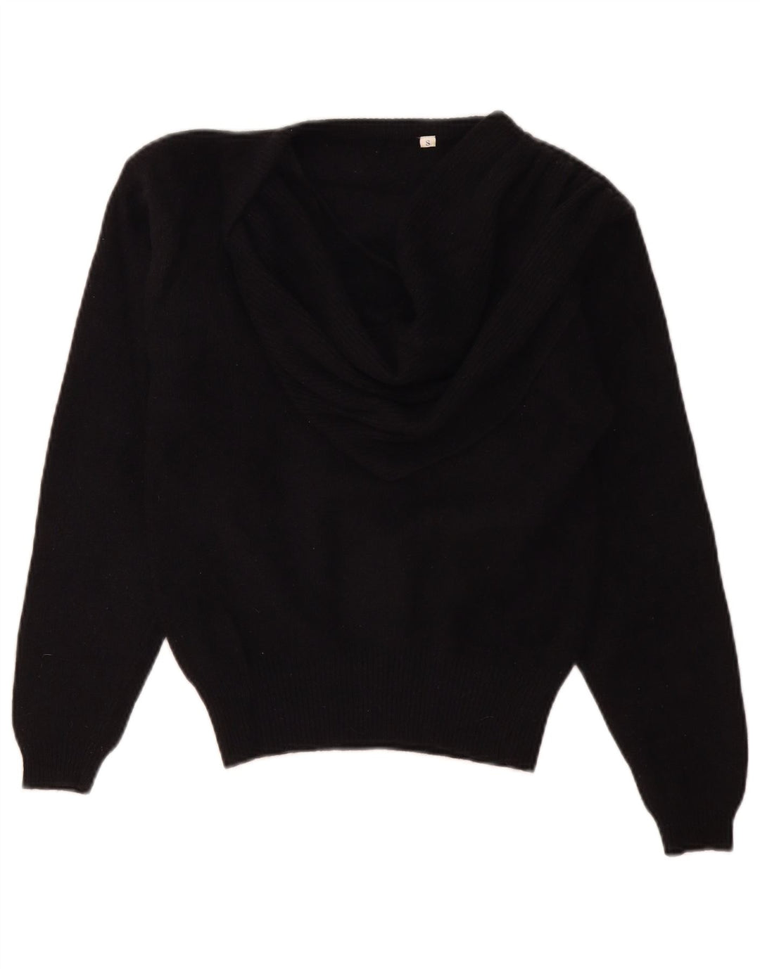 Vintage Damen V-Ausschnitt Pullover Pullover UK 10 Small Schwarz