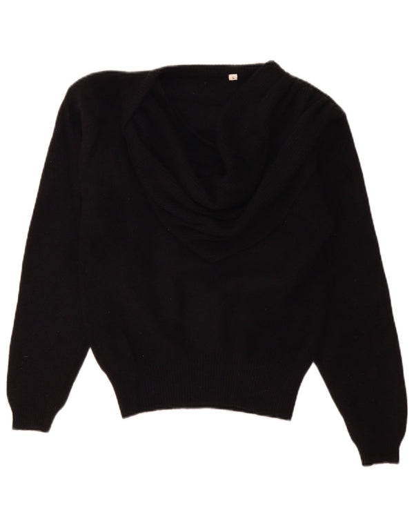 Vintage Damen V-Ausschnitt Pullover Pullover UK 10 Small Schwarz