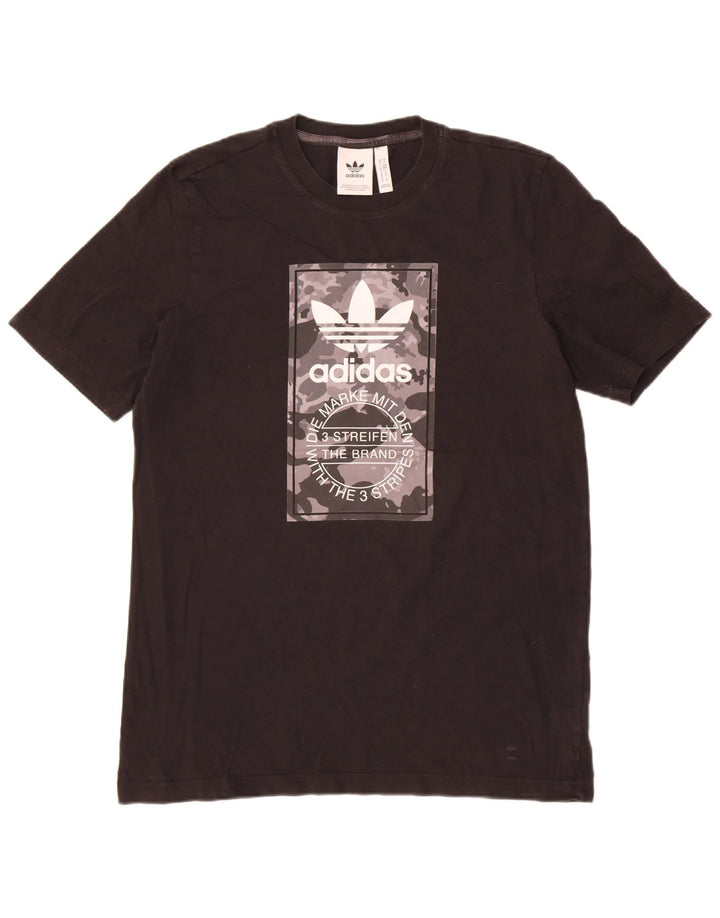 Adidas Herren Grafik T-Shirt Top Medium Schwarz Baumwolle