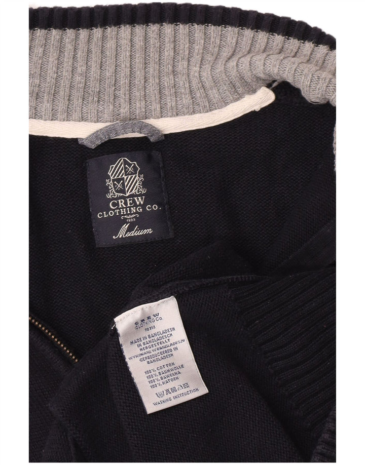 Crew Clothing Herren-Cardigan-Pullover aus Baumwolle in mittlerem Marineblau