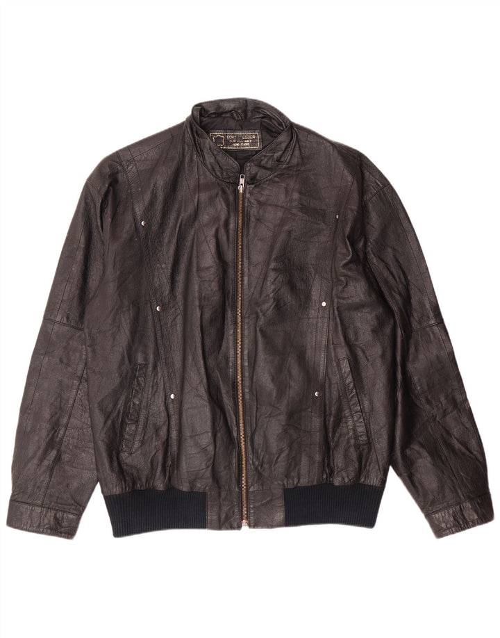 ESCO Herren Lederjacke IT 52 XL Schwarzes Leder