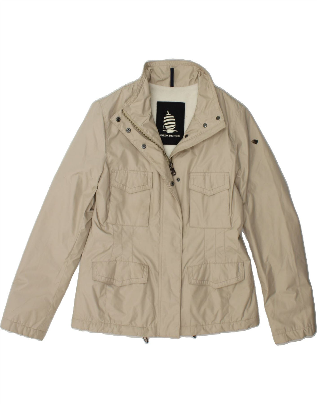 MARINA YACHTING Womens Utility Jacket IT 44 Medium Off White Polyester Vintage Marina Yachting and Second-Hand Marina Yachting from Messina Hembry 