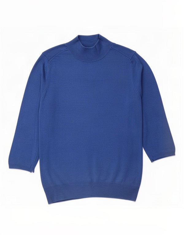 Zara Damen-Pullover mit 3/4-Ärmeln und Rollkragen, Gr. 12, Mittelblau