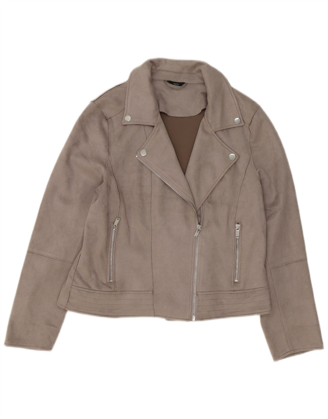 M&Co Damen Bikerjacke UK 14 Large Grau Polyester
