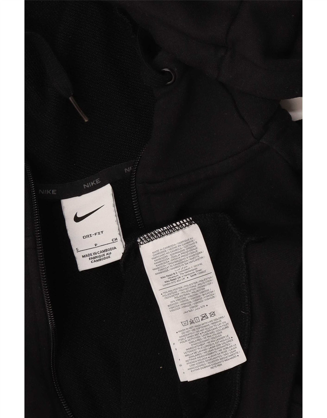 Nike Herren Dri Fit Zip Hoodie Pullover Small Schwarz Polyester