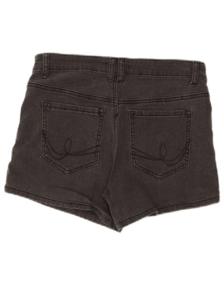 Oasis Damen Jeansshorts UK 10 Small W28 Graue Baumwolle
