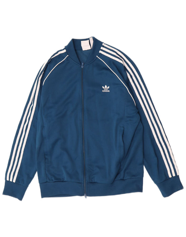 Adidas Herren Retro Trainingsanzug Top Jacke XL Blau Polyester Sport