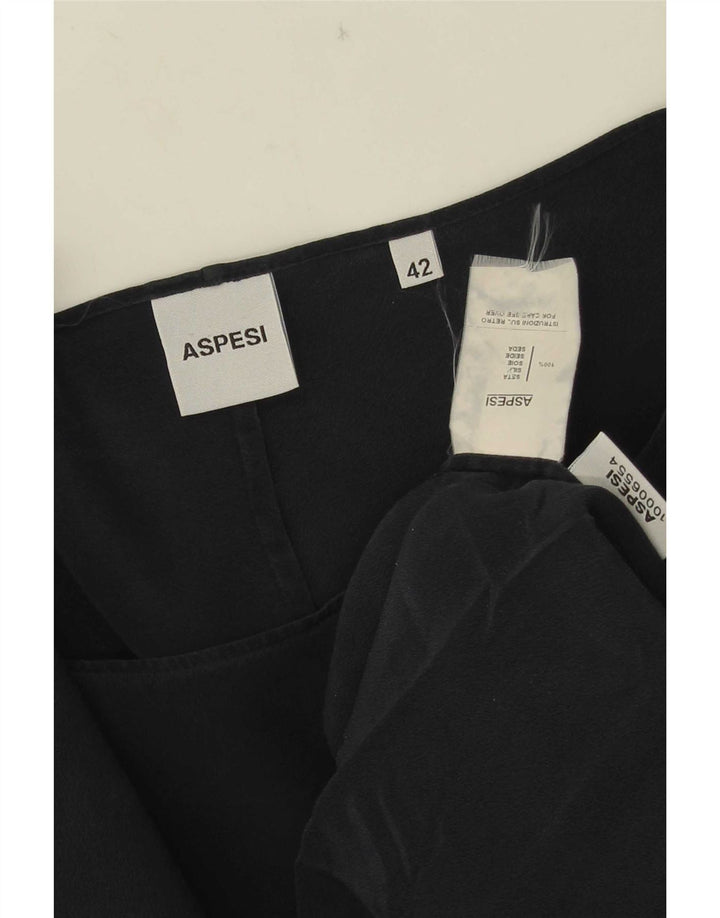 Aspesi Damen Etuikleid IT 42 Medium Marineblau Seide