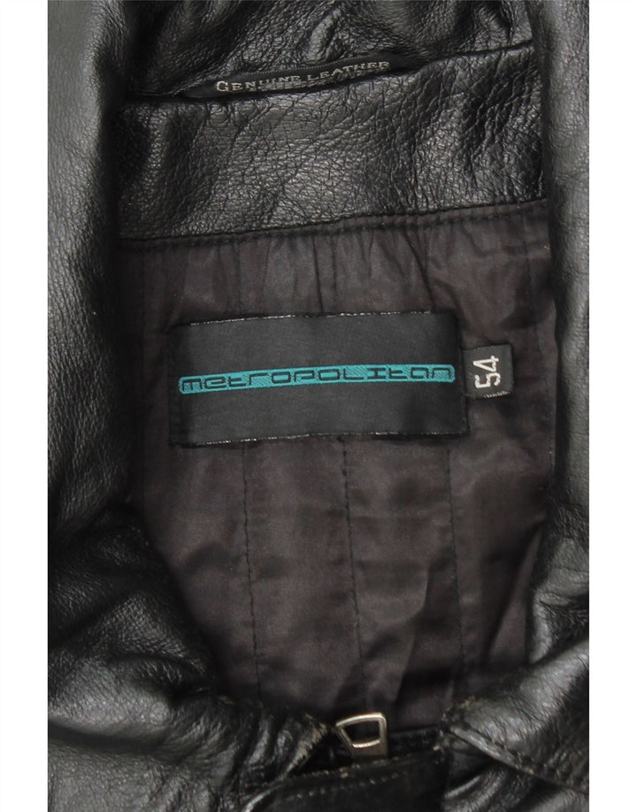 Metropolitan Herren Lederjacke EU 54 2XL Schwarzes Leder