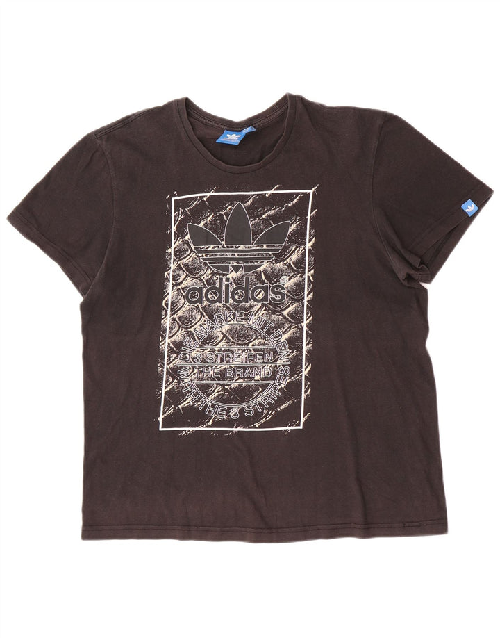 Adidas Herren Grafik T-Shirt Top Medium Schwarz Baumwolle