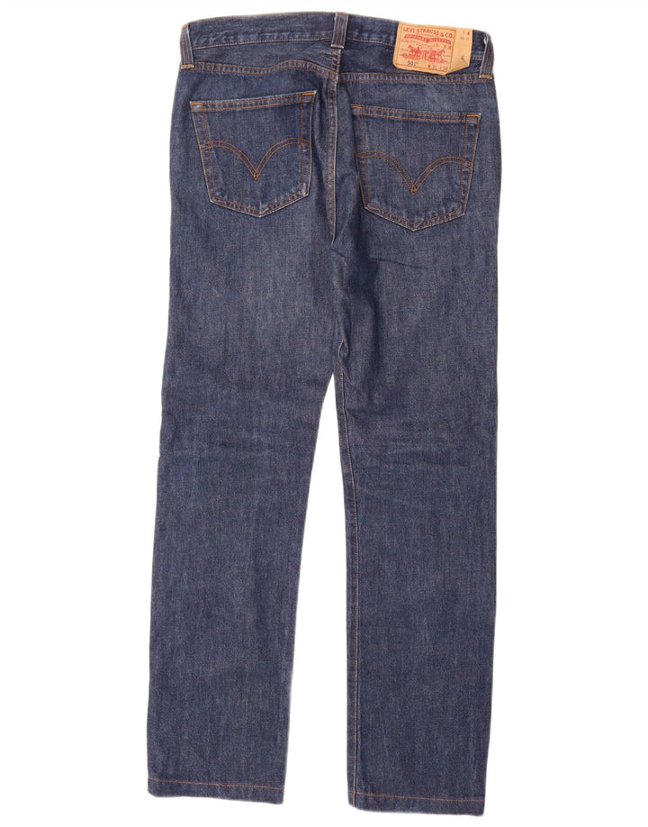 Levi's Herren 501 Straight Jeans W31 L34 Marineblaue Baumwolle