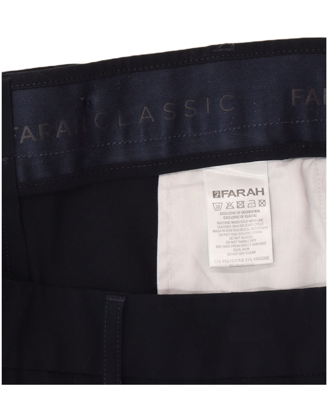 Farah Herren-Freizeithose, gerade, W34, L29, Marineblau, Polyester
