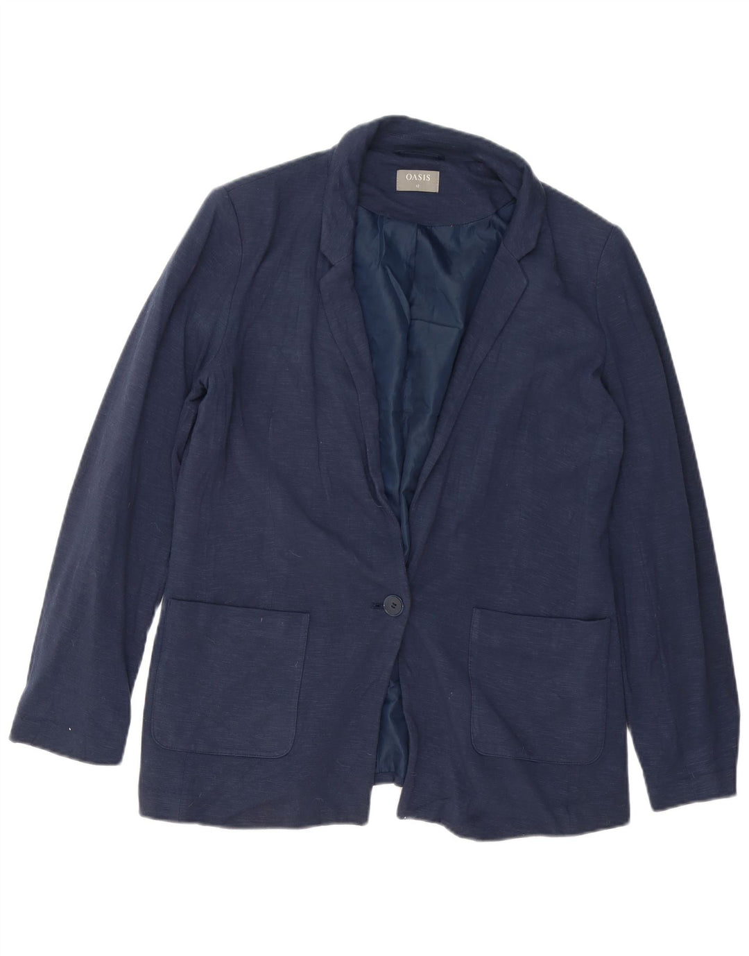 Oasis Damen-Blazer, übergroß, 1 Knopf, Größe UK 12, Mittelmarineblau