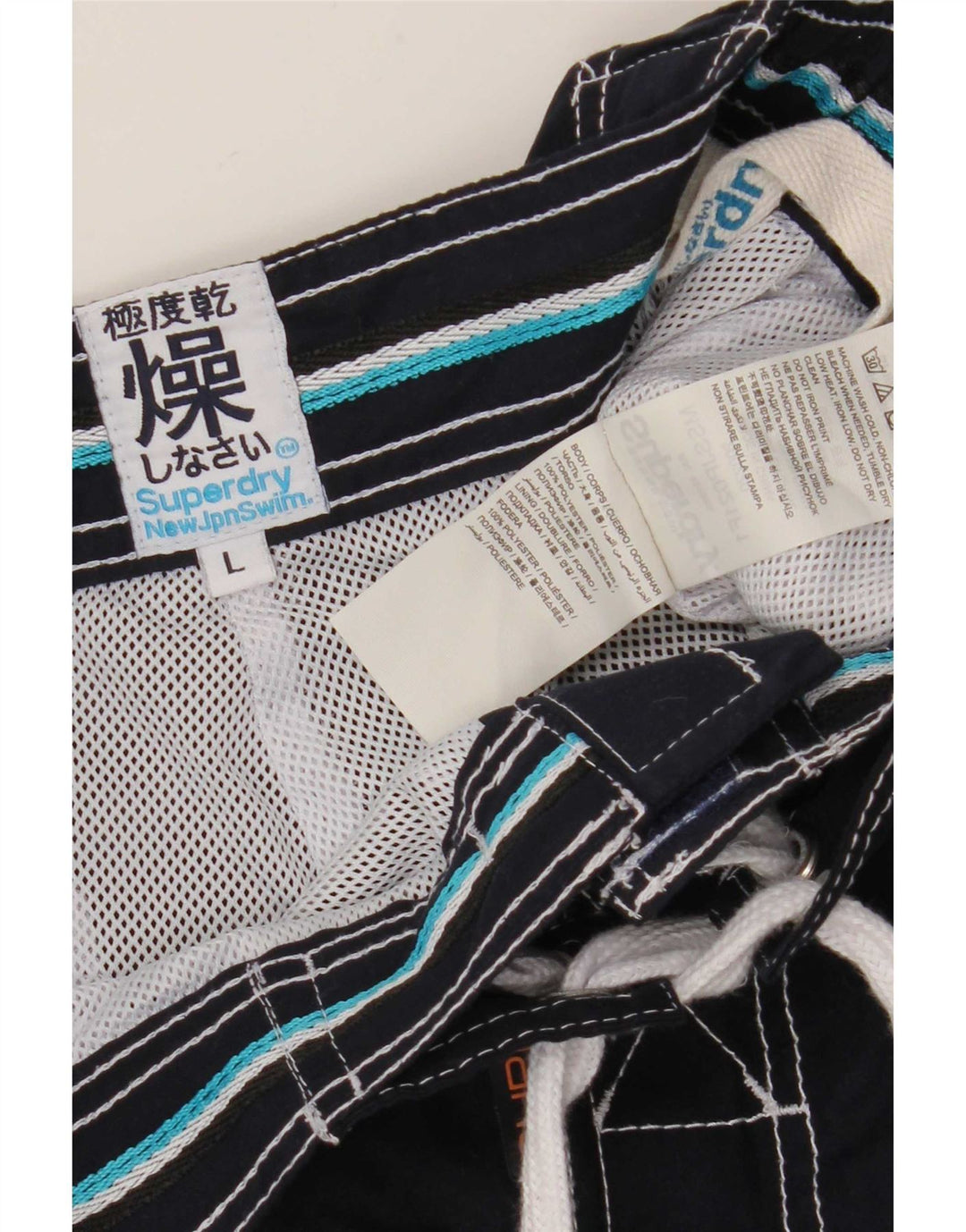 Superdry Herren Graphic Regular Badeshorts, groß, Marineblau, Polyester