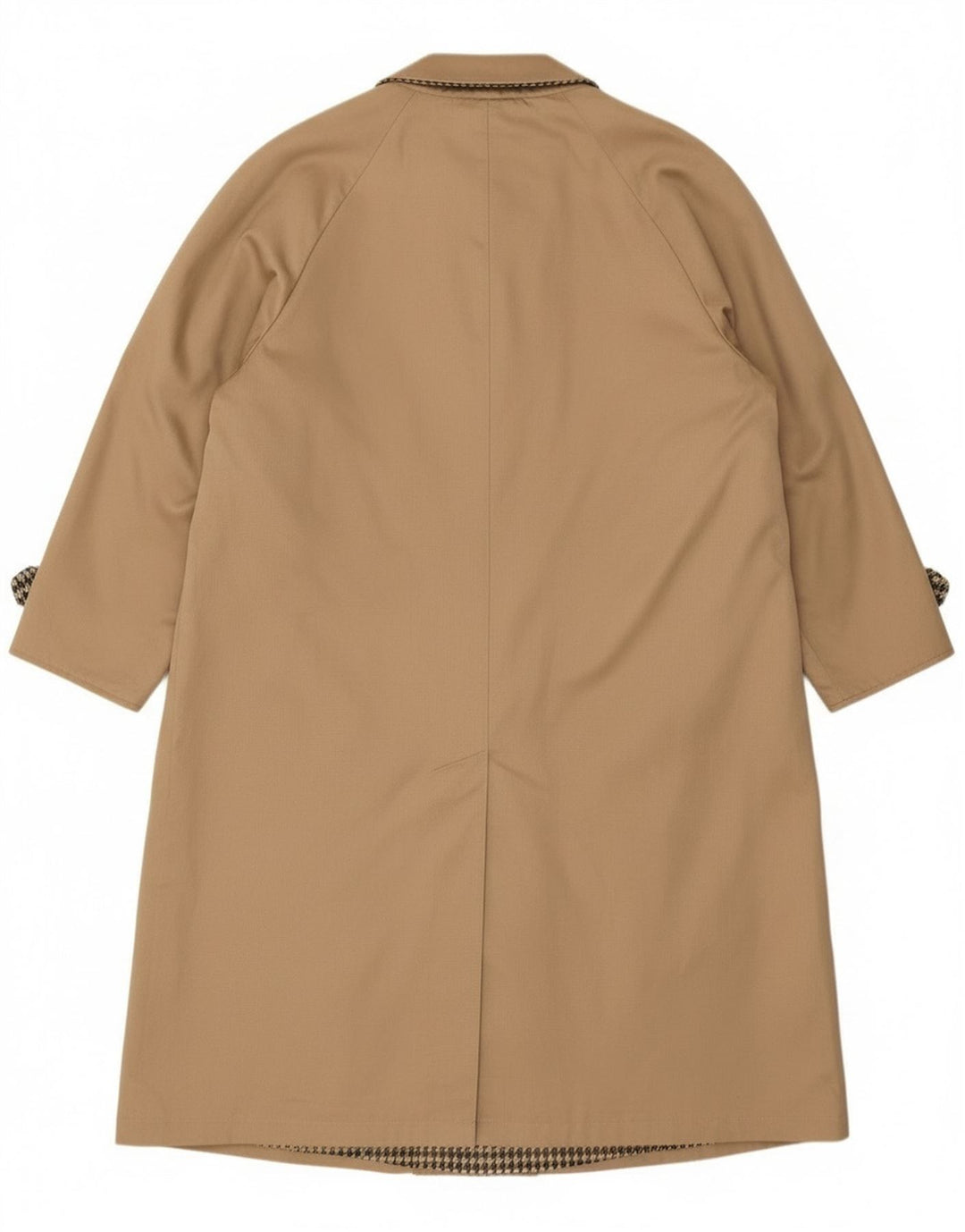 Vintage Damen Übergroßer Wendemantel IT 47 XL Beige Hahnentrittmuster