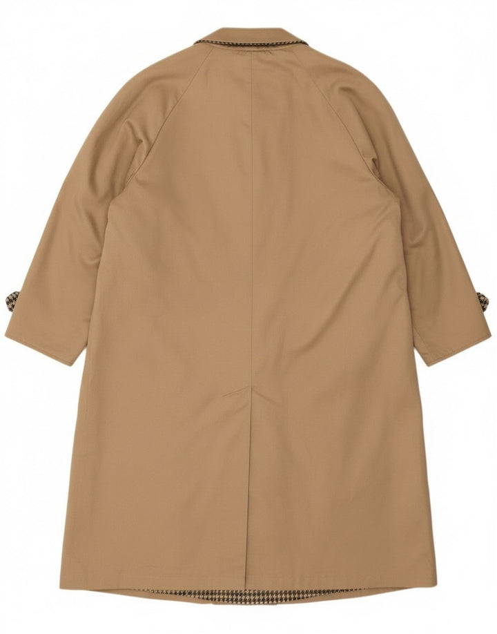 Vintage Damen Übergroßer Wendemantel IT 47 XL Beige Hahnentrittmuster