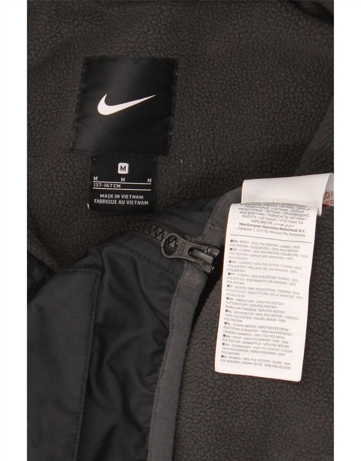 Nike Jungen-Windbreakerjacke mit Kapuze, 10–11 Jahre, mittelgroßes schwarzes Polyester