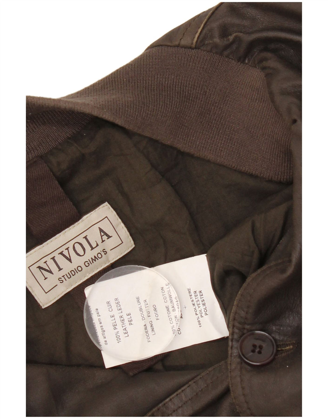 Gimo's Herren Bomber-Lederjacke UK 38 Mittelbraunes Leder