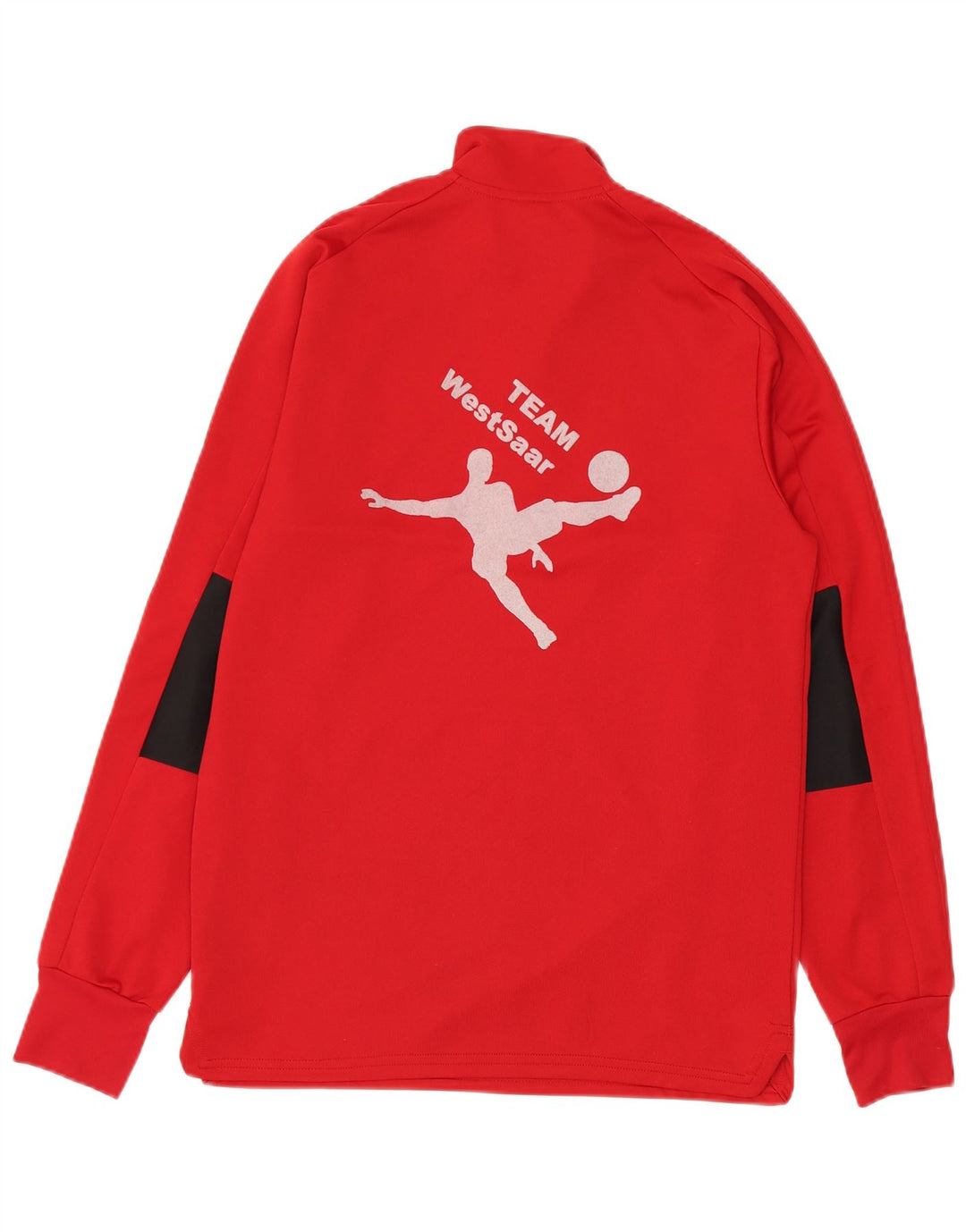Adidas Herren Graphic Zip Neck Pullover Trainingsanzug Top Mittelrotes Polyester