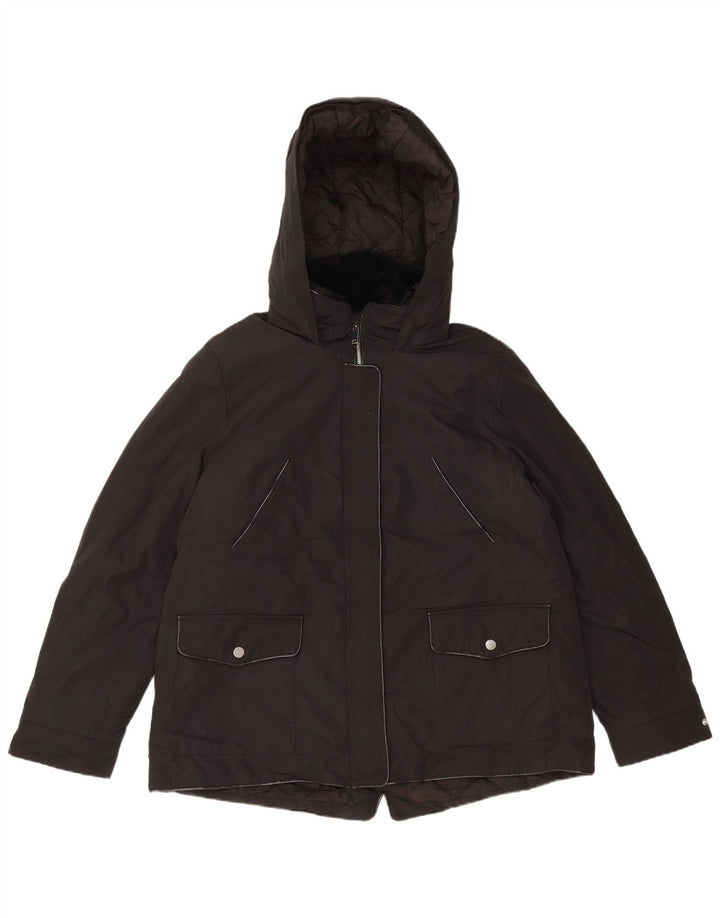Zara Damen-Windbreakerjacke mit Kapuze, UK 18, XL, Schwarz, Polyester