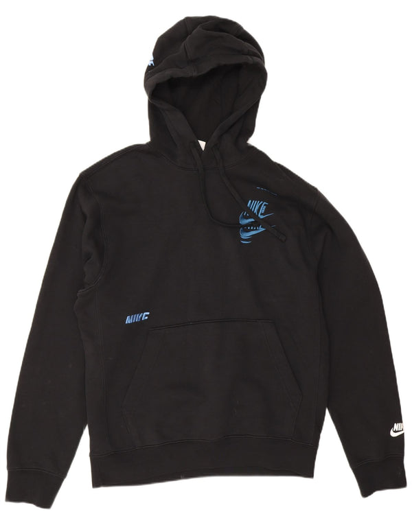 Nike Herren-Kapuzenpullover mit Grafik, Größe S, Schwarz, Baumwolle