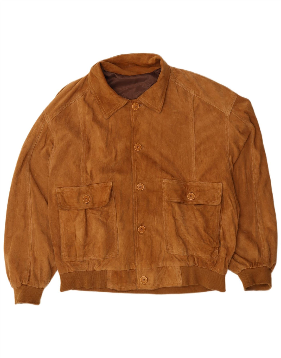 Vintage Herren Wildleder Bomberjacke UK 44 2XL Braun